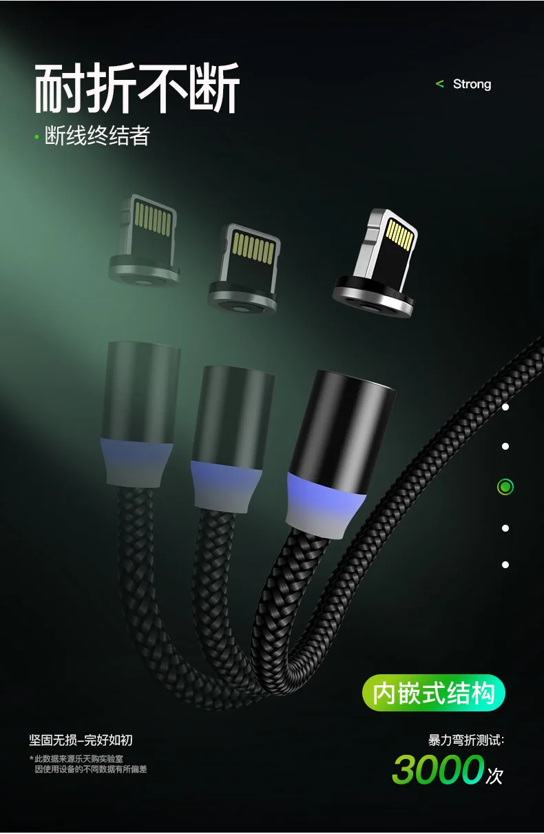 Bozhu Магнитный кабель Micro usb type C супер быстрая зарядка телефона Micro usb type-C магнитное зарядное устройство USB для iPhone huawei Xiaomi