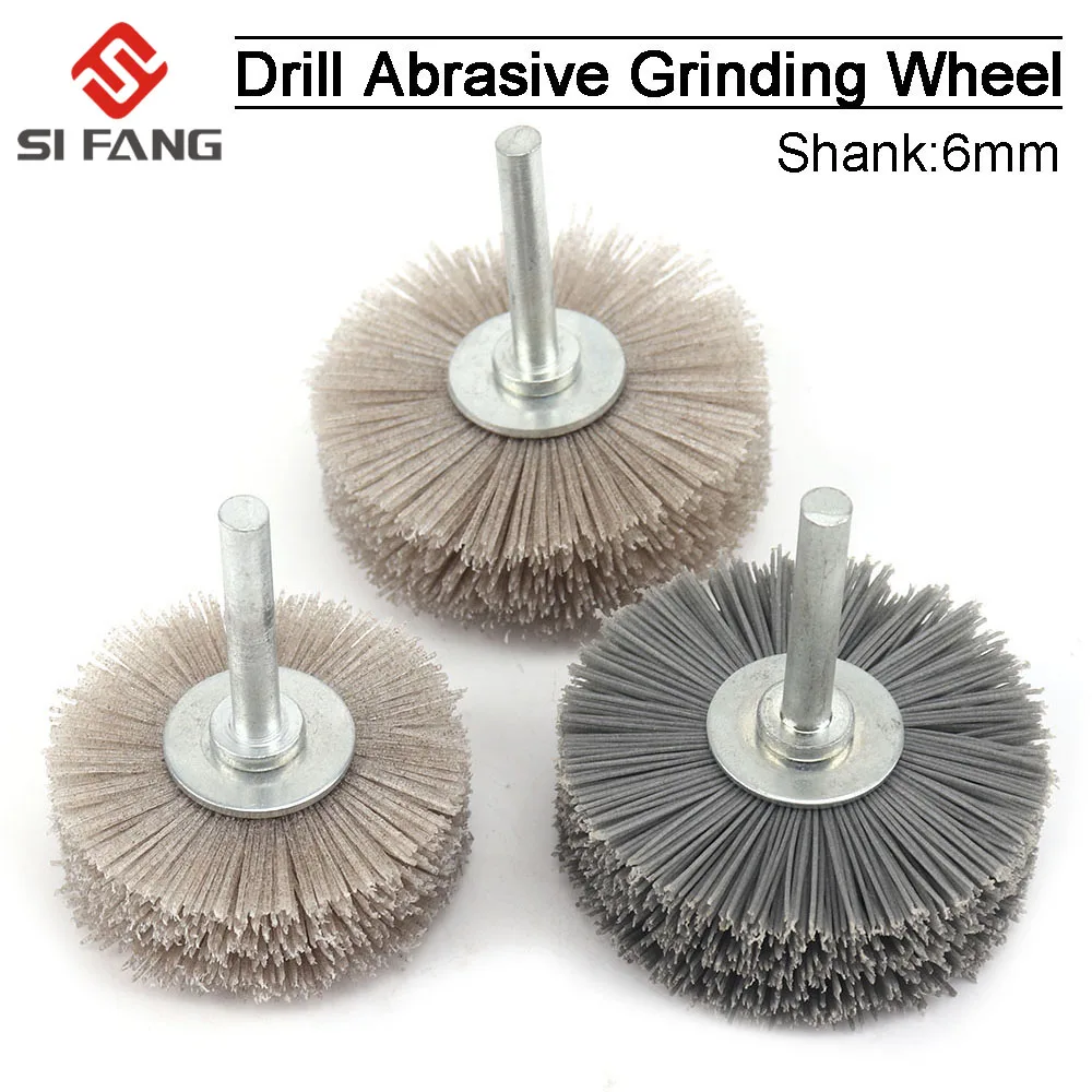 60mm Nylon Abrasive Wire Wheel Brush Polishing Metal for Rotary Drill Grinder