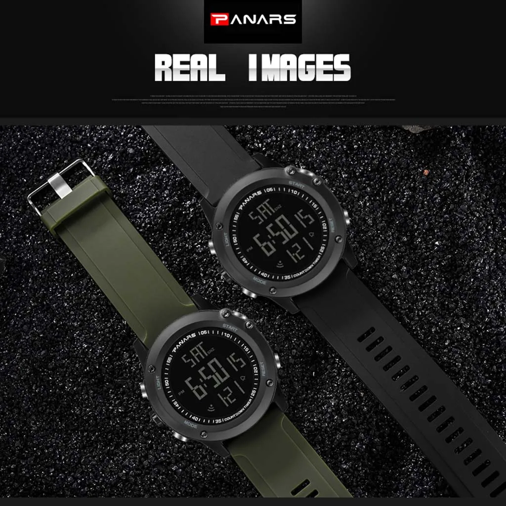 PANARS мужские цифровые наручные часы модные спортивные электронные часы 50 метров для плавания водонепроницаемые часы с календарем спортивные часы