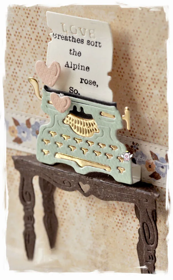 

Mmao Crafts Metal Steel Cutting Dies Love typewriter decoration Stencil For DIY Scrapbooking Paper/photo Cards Embossing Dies