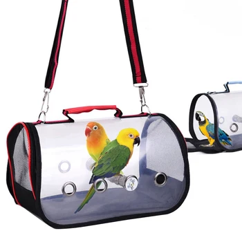 

Outdoor Travel Parrot Cage Transport Bird Carriers Accessories PVC Breathable Parrot Handbag Parrot Go Out Backpack Carrier
