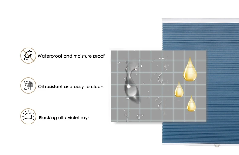 Жалюзи бесшнуровой сота жалюзи из водонепроницаемого материала, не пропускающая масло ткань шторы Жалюзи снижение уровня шума