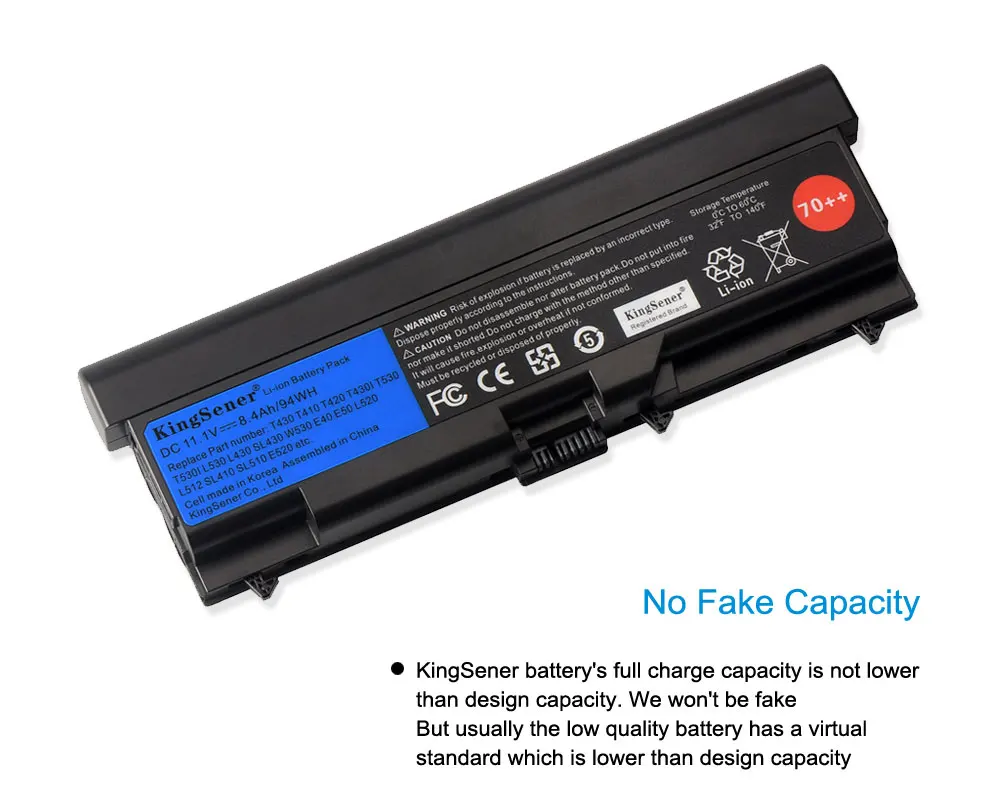 Kingsener 11.1V 8400mah notebook baterie pro lenovo thinkpad T430 T430I L430 SL430 SL530 T530 T530I L530 W530 45N1011 45N1010