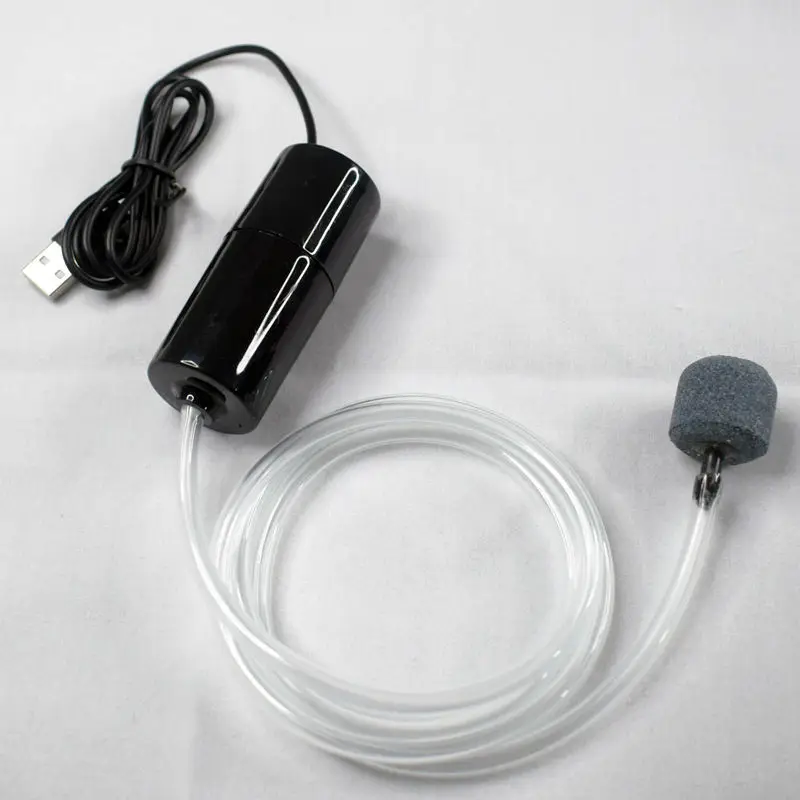 Bomba de aire, de oxígeno USB para acuario, suministros de ahorro de energía silencioso, Mini terrario acuático portátil, Accesorios para tanque de peces