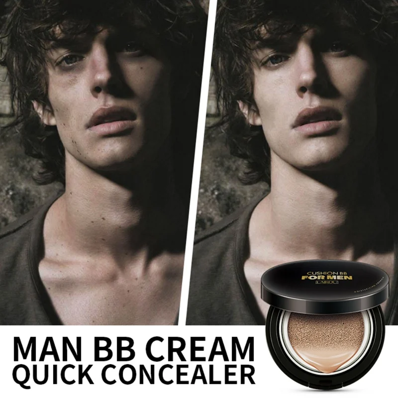 NEW Air Cushion BB&CC Cream Foundation for Men Powder Concealer Whitening Moisturizing Brighten Bare Makeup 30g