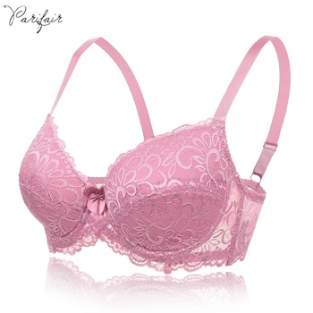 

PariFairy Ladies Secret Women Bra Intimates Thin Padded Push Up Floral Lace Bras Sexy Underwear 75C-100D Plus Size Low Cut