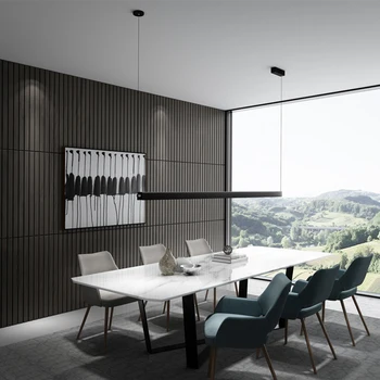 

Modern Designer LED Strip Pendant Lights Lighting Dimmable Acrylic Lampshade Pendant Lamps Restaurant Bar Indoor Decor Luminarie