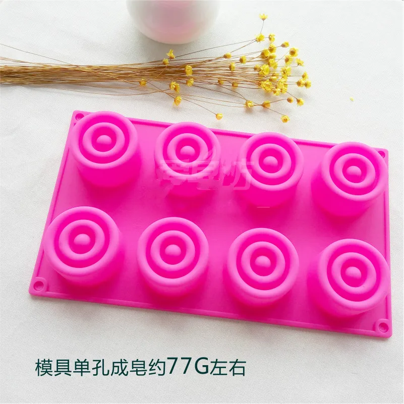 New Food Grade DIY Handmade Soap Silicone Mold Eight Hole Circle Silicone Mold 3d Candle Chocolate Mold Soap Making Supplies