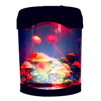 

Color Changing Jellyfish Lamp Bedroom Fish Tank USB Connection Hotel Night Electric LED Lighting Mini Aquarium Mood Restaurants