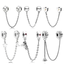 TOGORY, Луна и звезда, Микки, безопасная цепочка, хрустальные бусины, шарм, подходят к оригиналу, Пандора, браслеты, сделай сам, маркировка, ювелирное изделие