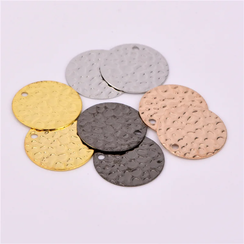 

20 pieces 13mm wholesale simple coin style uneven necklace pendant wafer charm charm DIY making accessories