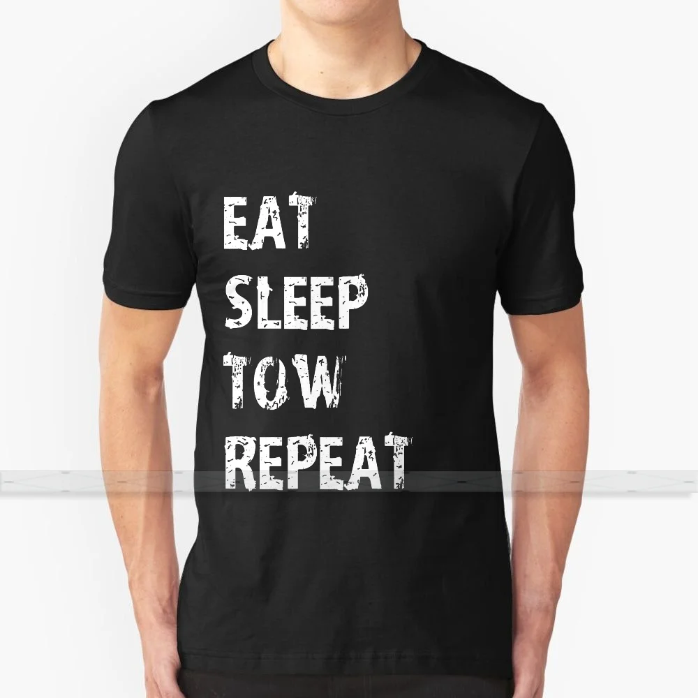 Eat Sleep Tow Ripeti T - Shirt Regalo Per Tow Truck Driver Cute Funny Gift T Shirt Tee Wrecker Draggin T Shirt Design Personalizzato