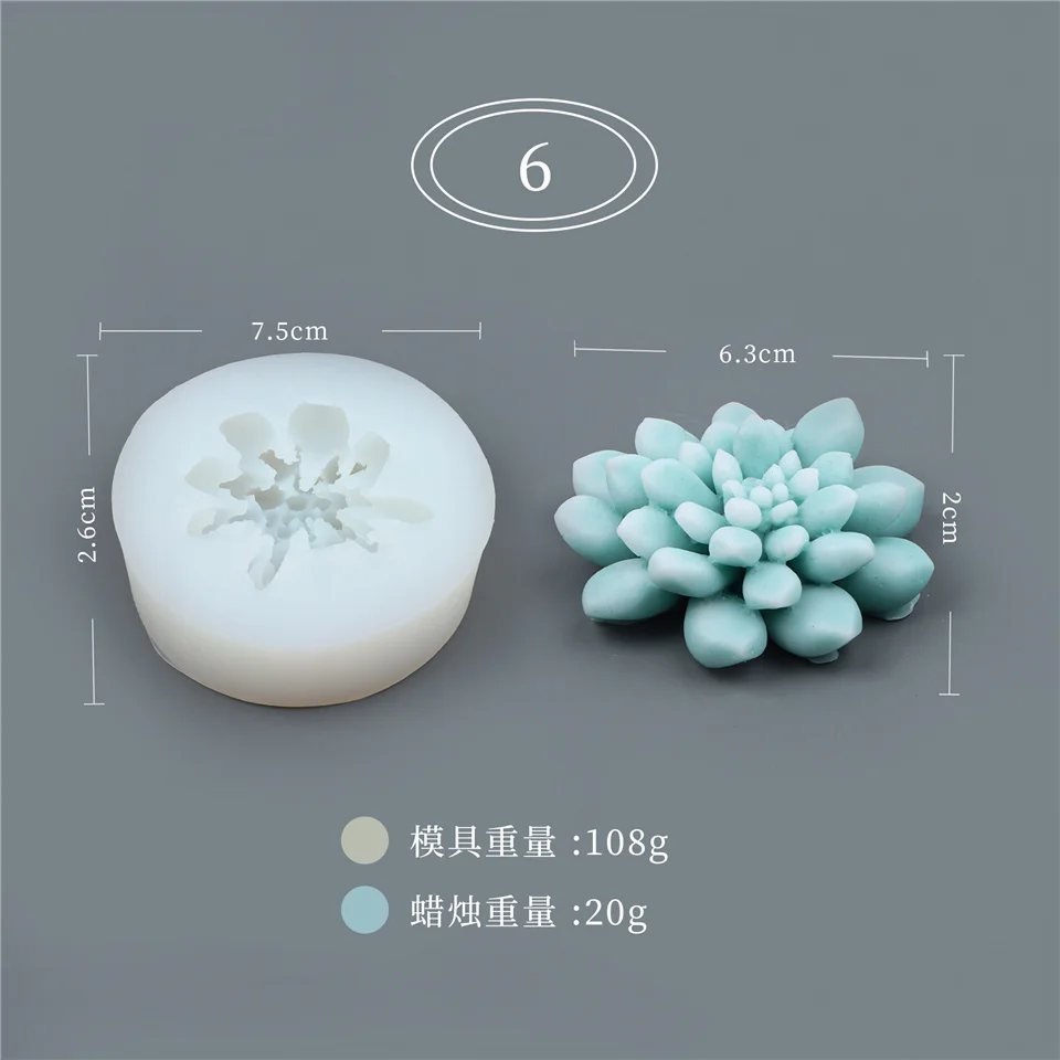 Succulent & Eucalyptus Silicone Mold for 3D DIY Aromatherapy and Crafting
