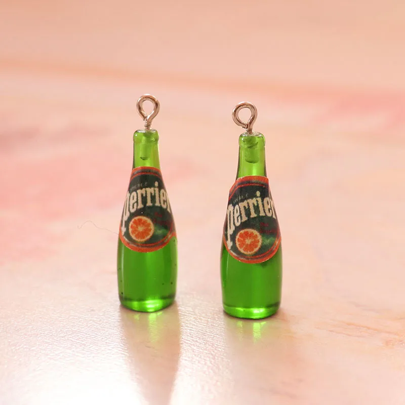 

5PCS Resin Sake bottle Charms Jewelry Necklace Pendant Keychain Charms For Earring DIY Bracelet Decorations Jewelry Accessory