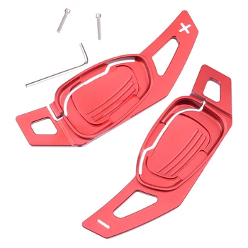 

2pcs Aluminum Alloy Car Red Steering Wheel Shift Paddle Shifter Extension Fit for Audi A5 S3 S5 SQ5 RS3 RS6 RS7