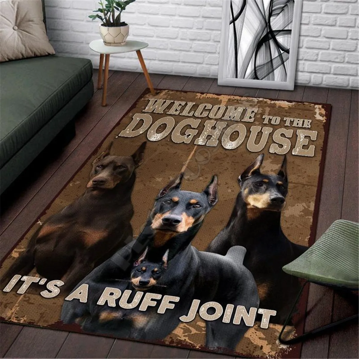 

Doberman Dog Area Rug 3D Printed Rug Floor Mat Rug Non-slip Mat Dining Room Living Room Soft Bedroom Carpet 01