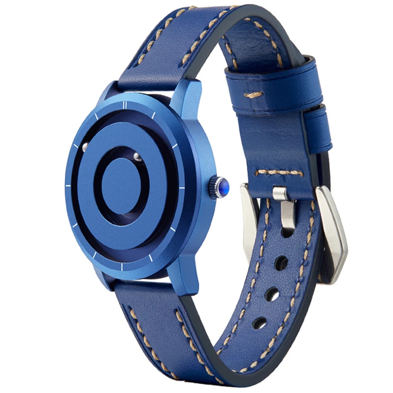 EUTOUR New Innovative Blue Gold Magnetic Metal Multifunctional Watch Men's Fashion Sports Quartz Watch Simple Men Watches Reloj