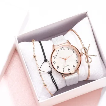 

Luxury Girl's Wrist Watch Simple Female Casual Analog Quartz Bracelet Watches Suit Relógio de mulher FJSL