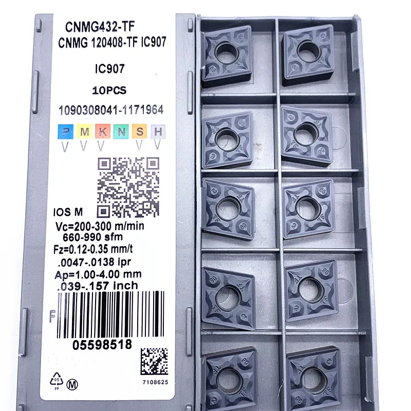 200Pcs CNMG120408-TF IC907 CNMG432-TF CNC Carbide Inserts