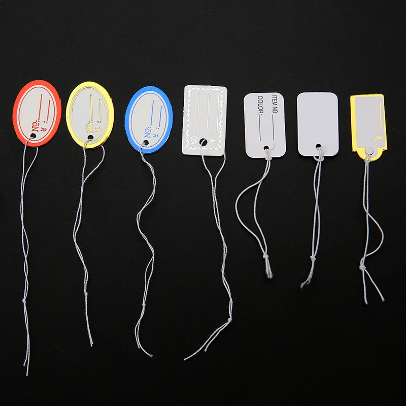 100pcsPaperSmallPriceTagsWithStringsForNecklaceRingBracelet