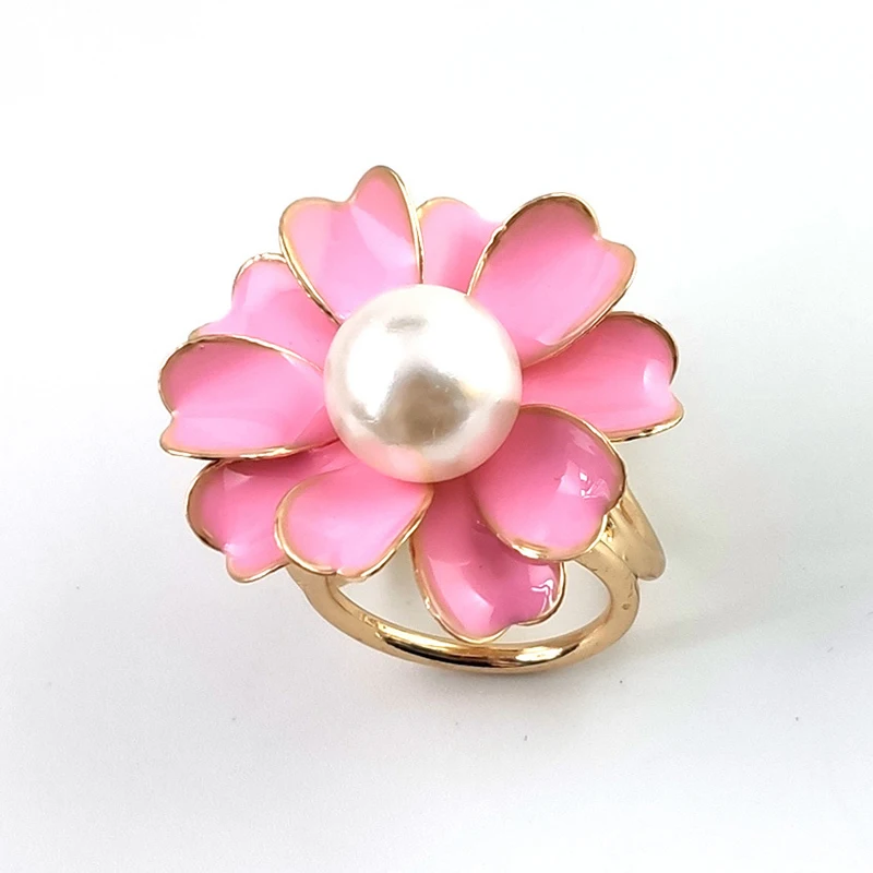 2020 Hot Sales Women Shiny Rhinestone Inlaid Flower Scarf Ring
