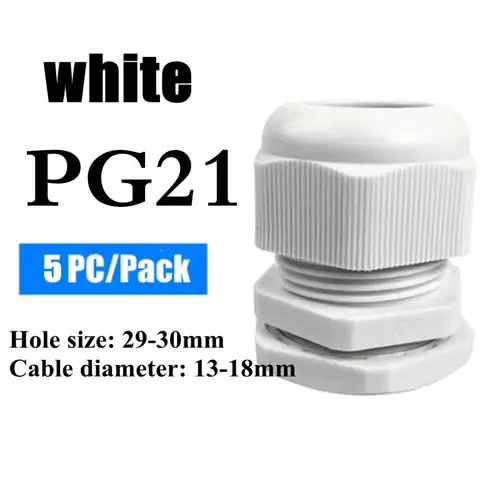 1/2/5/10pcs Waterproof Cable Gland Cable Entry IP68 PG7-PG36  White/Black Nylon Plastic Connector Joint - Image 16