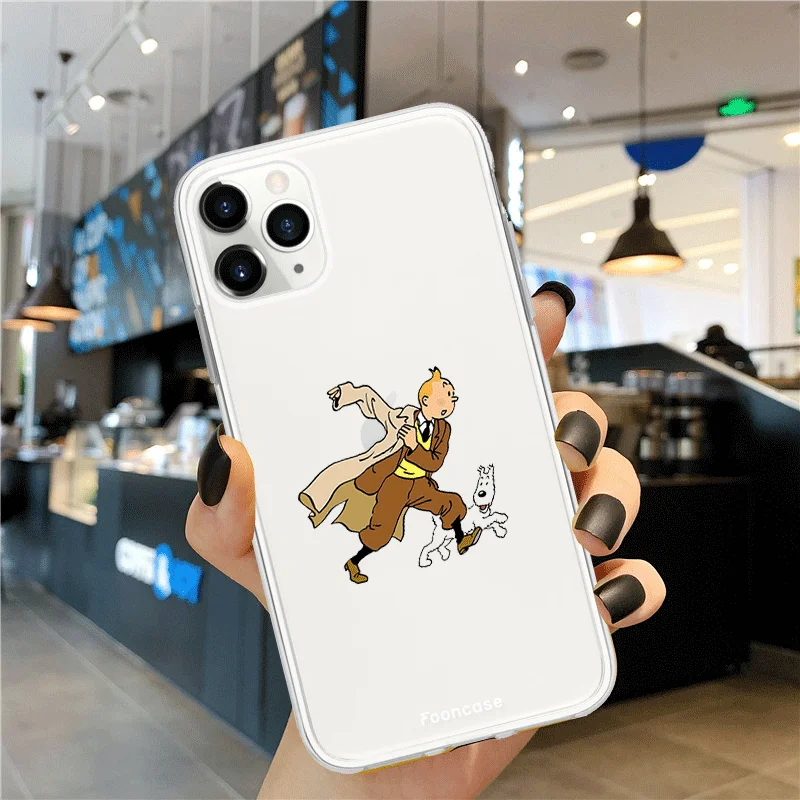 apple iphone 13 pro case The Adventures of Tintin Cute Hard Plastic Case for iPhone 12 11 13 Pro XS MAX XR 8 7  Plus X SE2020 12mini iphone 13 pro cases iPhone 13 Pro
