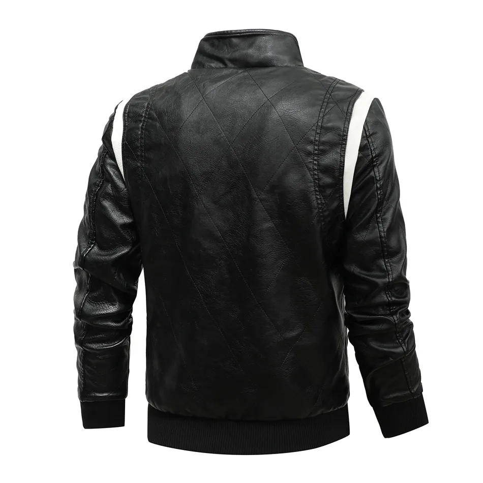 Spring Autumn Leather Men's Jacket Scorpion Embroidery Motorcycle Jackets Coats Male Slim Fit Leather Windbreaker Bomber Jackets real leather jacket mens