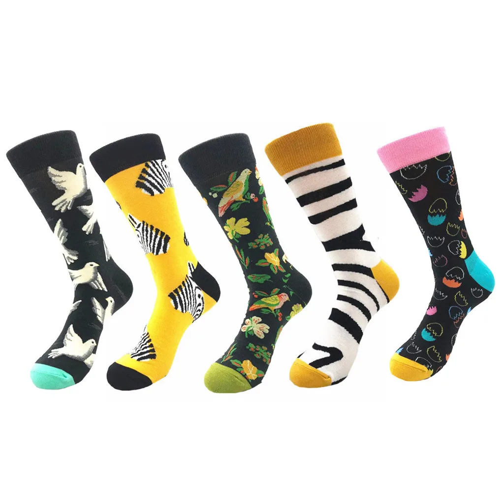 

Women Socks Flying Bird Floral Print Happy Socks Female Cotton Colorful Funny Socks For Girl Christmas Gift Calcetines Mujer