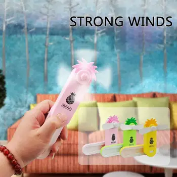 

ABS Summer Mini Cooling Fan Cute Pineapple Fan Home Portable Handheld USB Mini Fan Travel Outdoor Cartoon