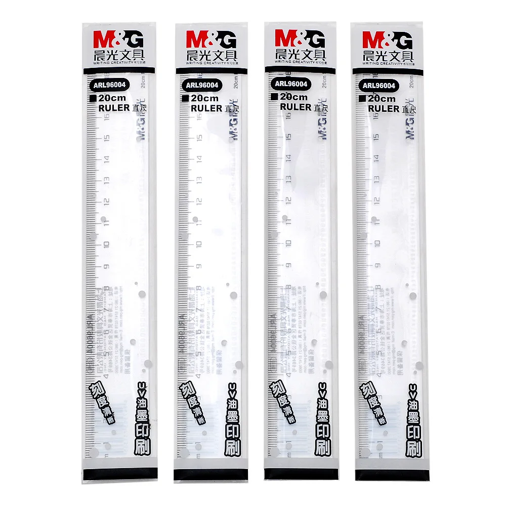 M&G 1Pcs Office Desk plastic ruler straight ruler 20cm ARL96004