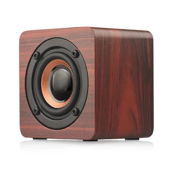 

Q1 Wooden Mini Wireless Bluetooth Speaker Phone Gift Portable Creative Small Audio Portable Elf Speaker Retro Mini Speaker