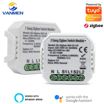 

Tuya ZigBee 3.0 Switch Relay Breaker Module Automation Work With Amazon Alexa Google Home APP Remote Control Smart Home