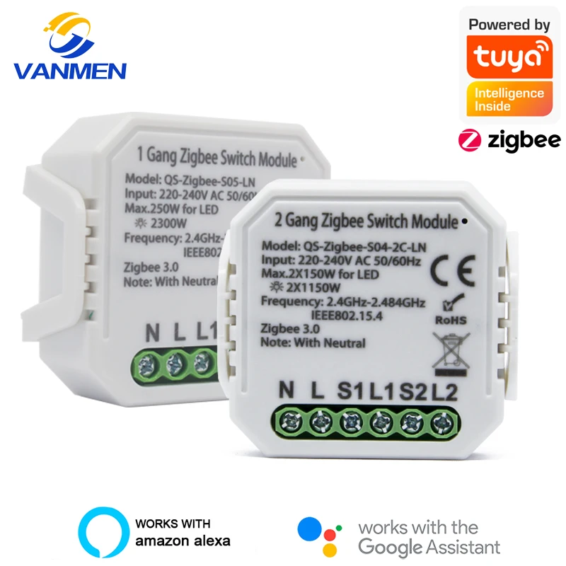 

Tuya ZigBee Smart Light Switch Module, Automation ,Support Amazon Alexa/Google Home/Siri,APP Remote Control Relay Breaker