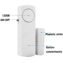 Охранная сигнализация для двери и окна, Противоугонная сигнализация с датчиком, безопасная и безопасная дверная Магнитная оконная сигнализация#15