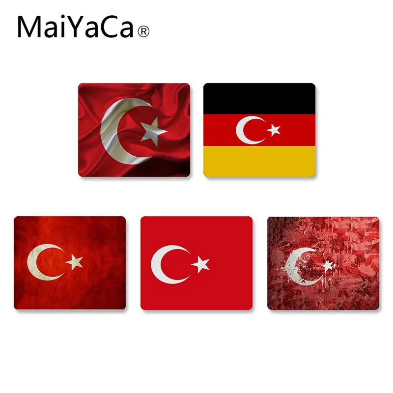 Резиновый коврик MaiYaCa с турецким флагом для мыши игровой нескользящий ноутбука