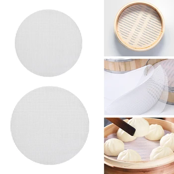 

High Quality 28cm Nano Food Grade Silicone Non-Stick Round Steamer Mat Bread Dumplings Household Steamer Kitchen Accessorie