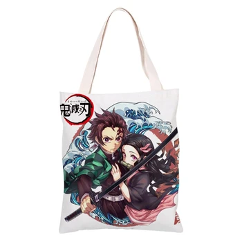 

1 PC Ghostblade Single-sided Printed Canvas Shoulder Bag Anime Around Women Girls Messenger Crossbody Shoulder Tote Bag Dropship
