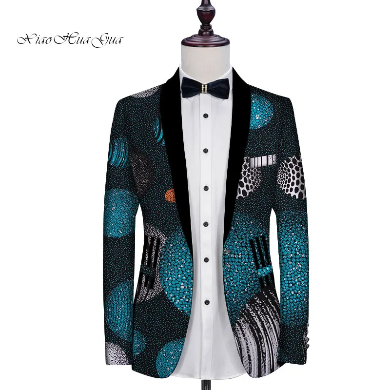Men Customized Blazer African Print Dashiki Men Clothes Wedding Party Suit Blazer Jacket Tops Coat Casual Party Blazer WYN752