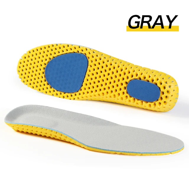 Bangni Memory Foam Insoles Orthopedic Sport Support Insert Woman Men Shoes Feet Soles Pad Orthotic Breathable Running Cushion DBL Pad Gray Insole