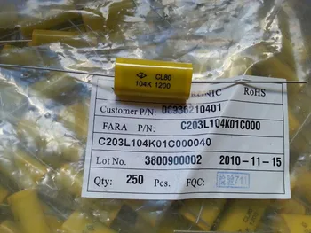 

10PCS New and original 104J 1200V 0.1UF 100NF MPEThe axial capacity 26.5*12*7