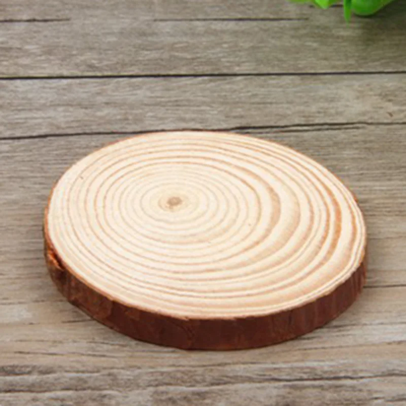 10pcs Craft Unfinished Natural Round Wood Slices Wedding Wooden DIY School Guest Christmas Decor Blanks Dyeing Drawing