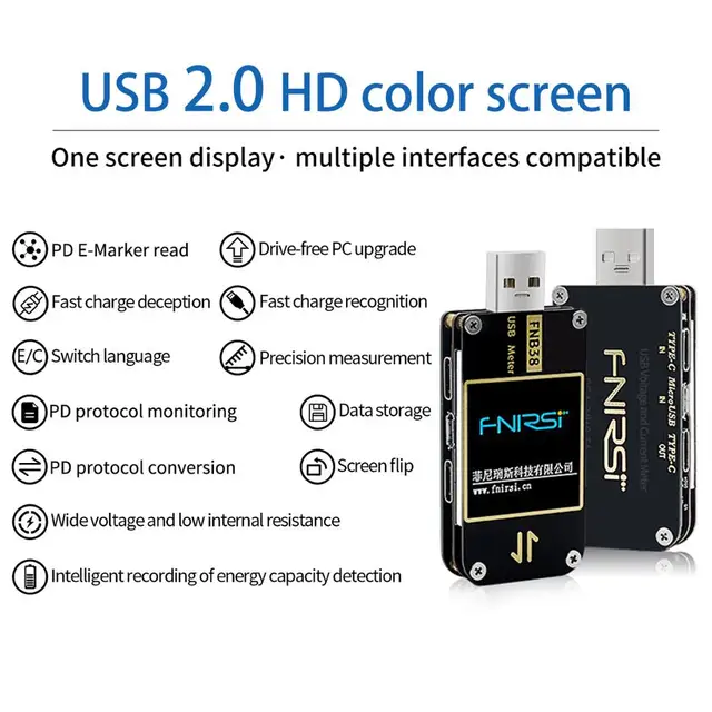 FNB38 Current And Voltage Meter USB Tester QC4 PD3 0 2 0 PPS Fast Charging Protocol