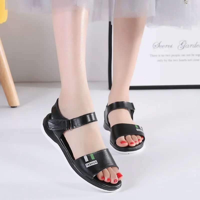 

2019 Summer New Style Fairy-Style Flat Sandals Women's Flat Heel Korean-style Comfortable Versatile Casual Students WOMEN'S Shoe