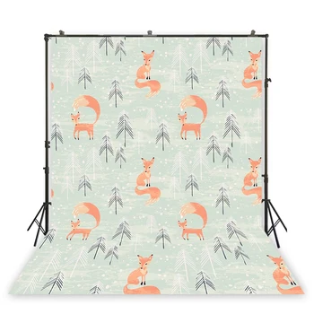 

HuaYi photography fox decoration backdrops light green background photography newborn photoshoot photography backdrops XT-6856