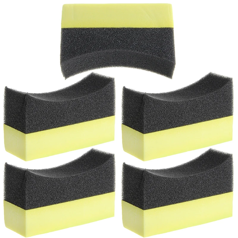 Car Sponge, Car Professional Tyre Tire Dressing Applicator Curved Foam Sponge Pad Sponge Wash Cleaning Products