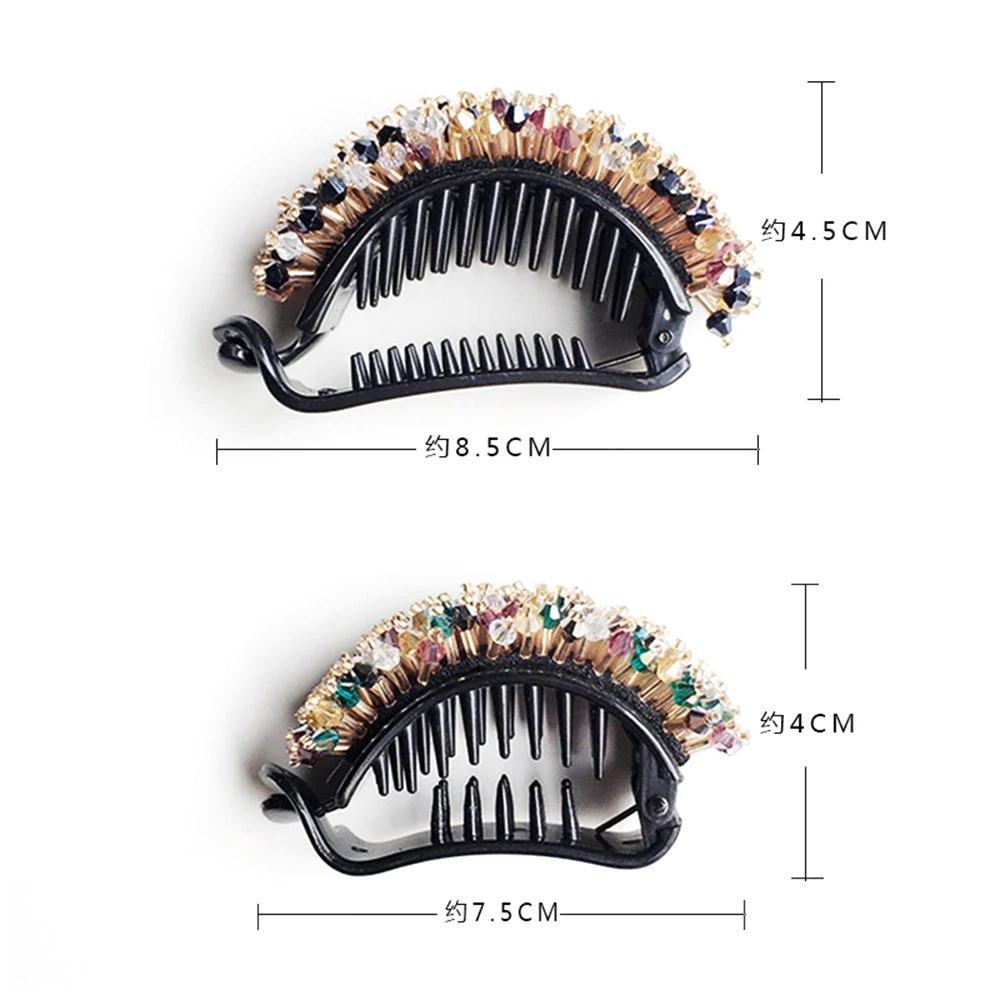 Модные заколки для волос женская заколка для волос с кристаллами заколка со стразами заколка для волос в форме банана аксессуары для укладки волос оптом