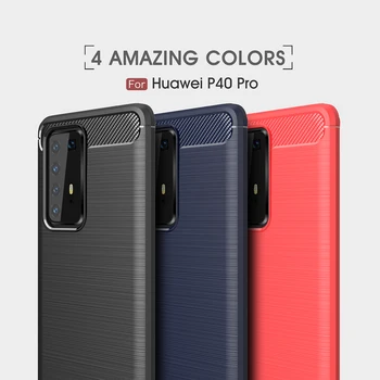 

Carbon Fiber Case for Huawei P40 Pro Soft TPU case for Huawei P40 back cover for P40 pro+ DHL Free shipping 30pcs