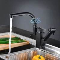 kitchen Sink Faucet Black Deck Mounted 4