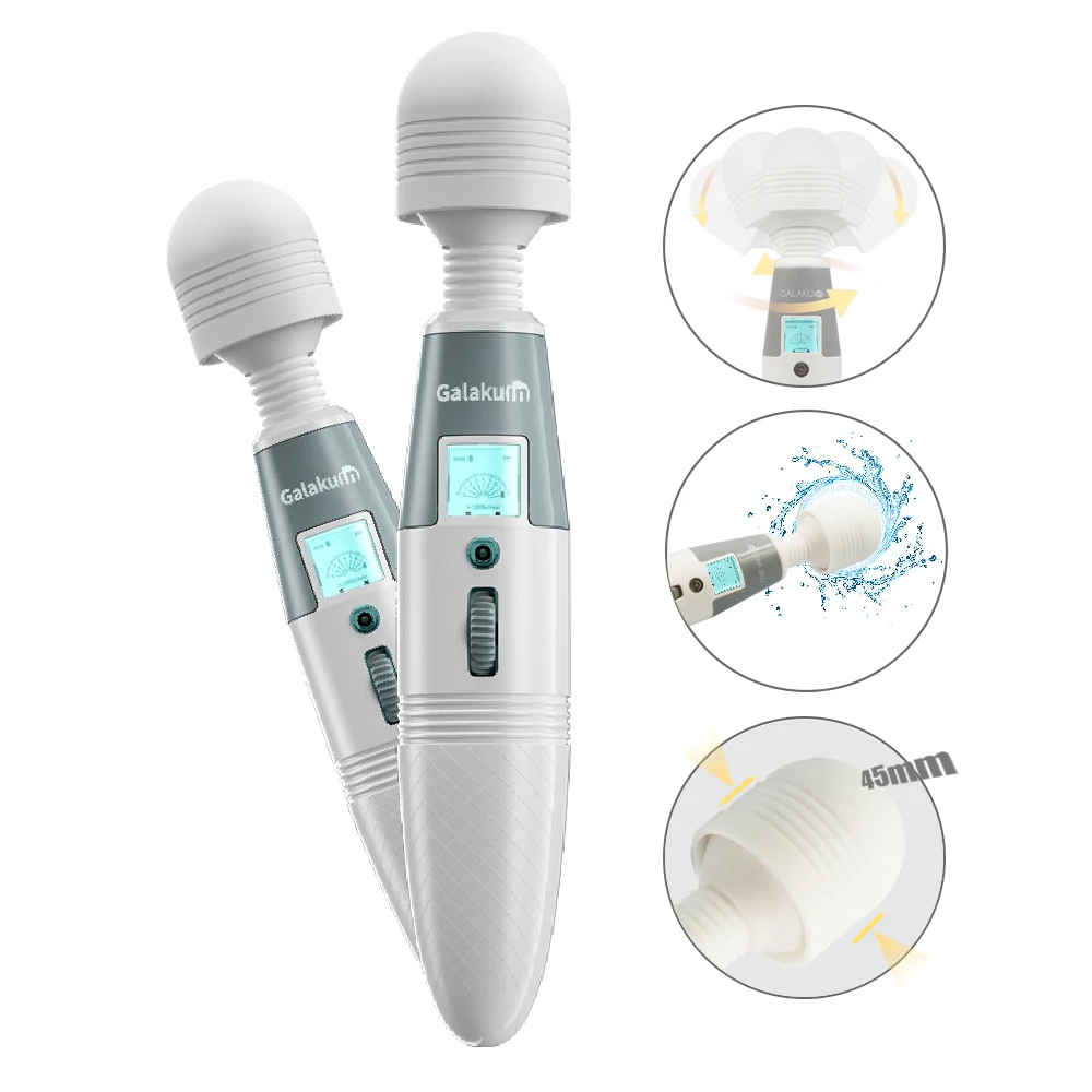 Big Head AV Stick 360 Degree Rotation LCD Display 64 Multi Modes Wheel Control Clitoris Vagina Nipple Massage Sex Toys For Woman | Красота и